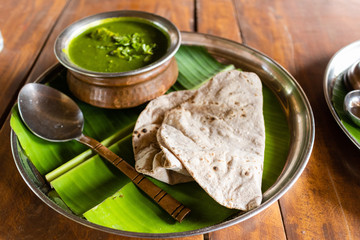 Palak Paneer and Roti