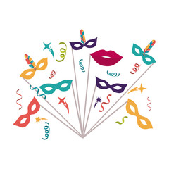 Isolated mask of celebration design