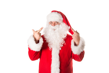Harmful Santa. White background. 