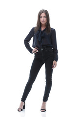 modern young business lady. Full-length portrait.