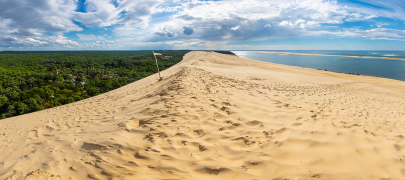 Panorama of the Pyla sand dune in France