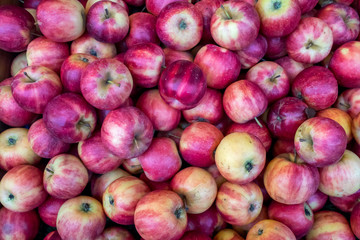 a lot of Pink Lady apple at market place,background apples