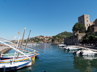 Fototapeta na wymiar boats in harbour, Collioure, France