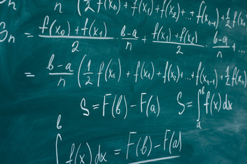 Mathematics lesson differential and integral calculus Chalkboard.
