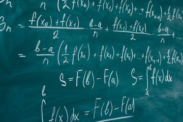 Mathematics lesson differential and integral calculus Chalkboard.