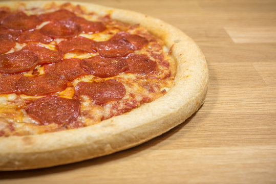 Pepperoni Pizza Up Close Studio Shot