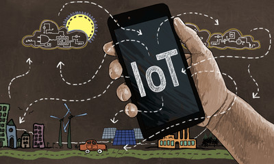 Internet of Things Concept in Classic Drawing Style