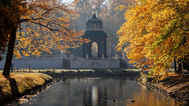 Jesień w parku Branickich, Polska, Podlasie, Białystok