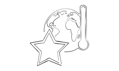 climate change vector sketch drawing icon business star