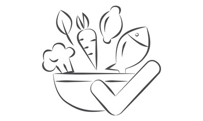 food waste sketch drawing illustration vector icon business