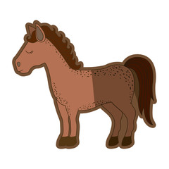 brown clear silhouette of cartoon horse standing