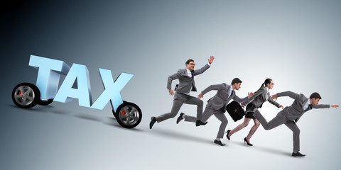 Business concept of tax payments burden