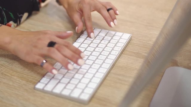 Close-up Shot of Typing on Keyboard