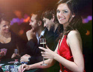 Young people have a good time in casino
