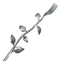 Fork Metal Leaves Long