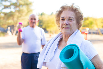 older people doing outdoor sports
