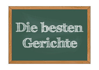 Obraz premium Die besten Gerichte - The best dishes in German chalkboard notice Vector illustration