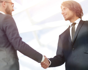 Fototapeta premium Business handshake and business people.