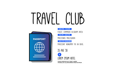Travel Club Invitation Design with Where and When Details
