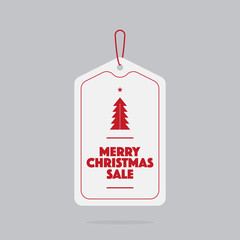 Merry Christmas Sale Tag Discount Card Banner Modern Clean Design
