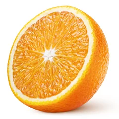 Fotobehang half of orange citrus fruit isolated on white © Roman Samokhin