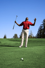 man playing golf