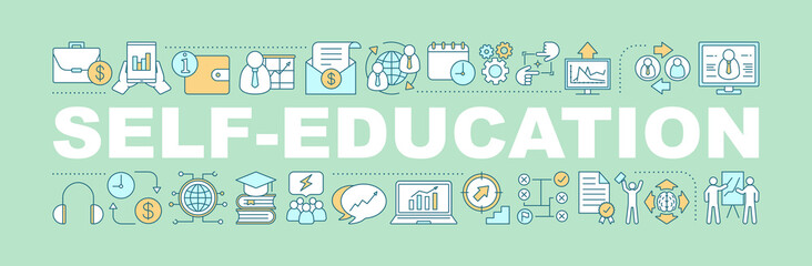 Self-education word concepts banner
