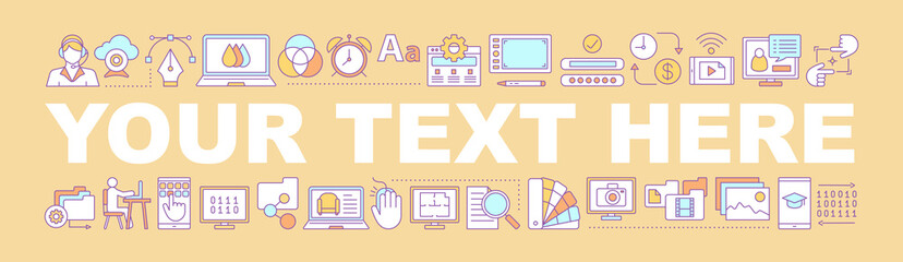 Online education word concepts banner