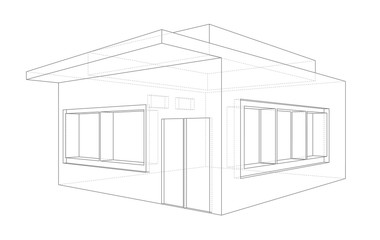 Technical drawing house shop