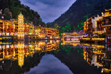 Fototapeta premium Feng Huang Ancient Town (Phoenix Ancient Town) , China