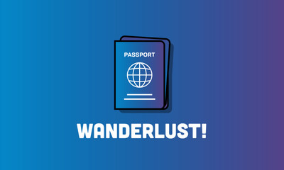 Wanderlust with Simple Passport Vector Illustration