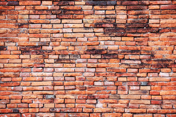 grunge weathered red brick wall vintage background.