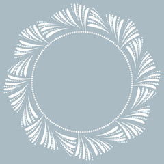 Decorative frame Elegant vector element for design in Eastern style, place for text. Floral blue border. Lace illustration for invitations and greeting cards