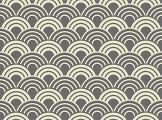 The geometric pattern with wavy lines. Seamless vector background. Grey texture. Simple lattice graphic design