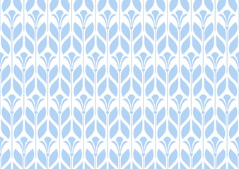 Flower geometric pattern. Seamless vector background. White and blue ornament. Ornament for fabric, wallpaper, packaging, Decorative print