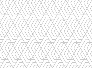 Abstract geometric pattern with stripes, lines. Seamless vector background. White and grey ornament. Simple lattice graphic design.