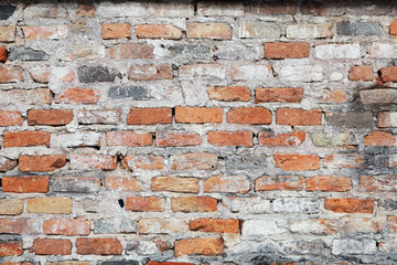 close up of grunge texture on old brick wall background