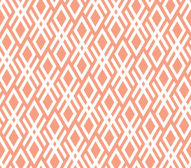 Abstract geometric pattern. A seamless vector background. White and pink ornament. Graphic modern pattern. Simple lattice graphic design