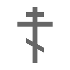 Orthodox cross with slanted crossbar. Vector.