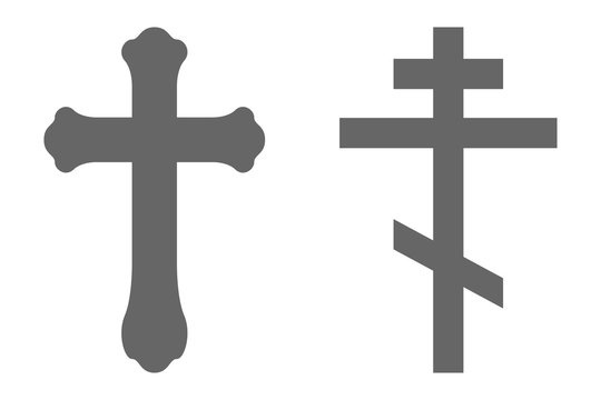 Set of Orthodox crosses. Vector.