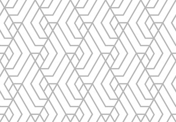 Abstract geometric pattern with stripes, lines. Seamless vector background. White and grey ornament. Simple lattice graphic design.