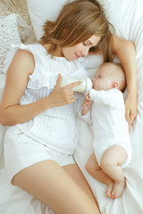 Beautiful woman with a baby 
