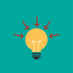 Light bulb and arrow icon. Idea concept vector