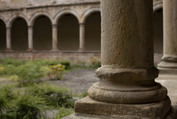 Fototapeta na wymiar Cloisters, Cistercian monastery of Santa María la Real de Valdediós