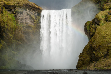 Waterfall with rainbow