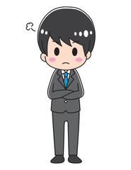 A man with an angry suit