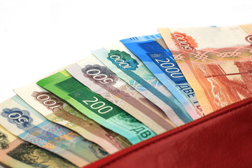 Russian metal money 5000, 1000, 500, 100, 50, five, two,  ten rubles. New 2000 and 200 rubles. Russian new denominations