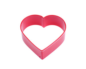 Heart shape hollow cake cutter plastic mold and stainless steel heart-shaped gift biscuits cutting mold for cookies pastry dessert baking decorating isolated on white background