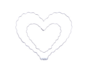 Naklejka na ściany i meble Stainless steel heart-shaped gift biscuits mold cutting mold candy cakes sugar cutter mold baking tools isolated on white background