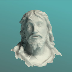 Jesus Head Vector 3D Rendering